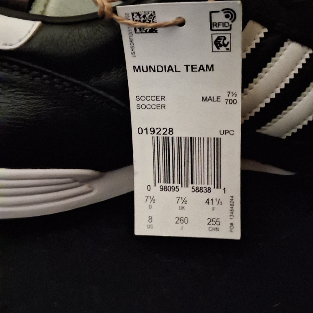Mundial Team adidas Black and White Athletic Shoes - Picture 5 of 7